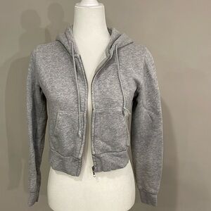 Brandy Melville Cropped Zipper Hoodie